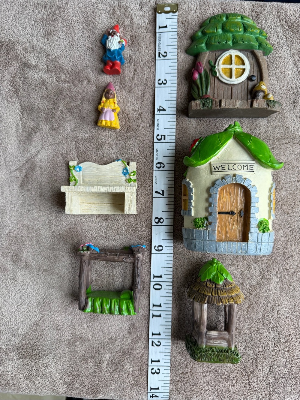 Whimsical Pinecone Gnome Fairy Garden 7-pc set - Picture 5 of 7